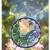 Import round glass peacock hanging window plaque home decoration from China