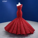 Rsm67447 2022 New Red Evening Dress Sequin Slim Slim Luxury Prom Dress