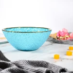 Samyo Large Clear Fruit Bowl Restaurant Serving Household Glassware Glass Salad Bowl