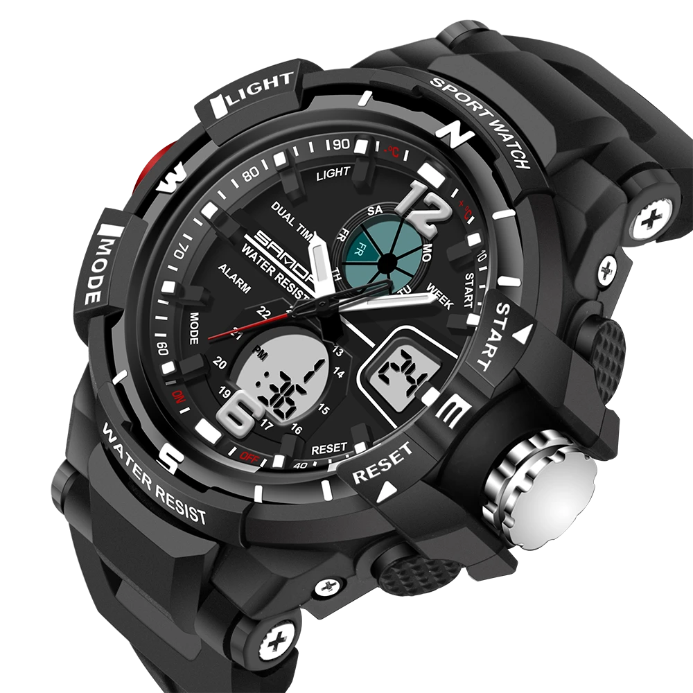 SANDA G Style Luxury Brand S-SHOCK Digital Watch Sports Men&#39;s Watch waterproof Quartz watch clock Wristwatch Relogio Masculino