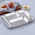Import school factory canteen plate 5 6 compartments 304 square square lunch box stainless steel divided plate lunch dinner food plate from China