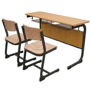 school furniture cheap double school desk and chairs