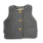 Selling collarless gray with customizable logo polyester vest tops kid vest