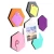 Import Set of 6 Hexagon Self Adhesive Bulletin Memo Photo Boards for Wall Decor from China