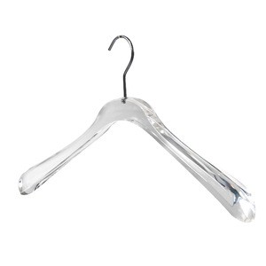 Shenzhen wholesale hotel plastic clear garment cloth hanger rack acrylic clothes hangers for coat