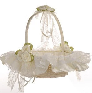 Shopping Knot Hall Layout Western Wedding Lace Fabric Bridesmaid Flower Basket