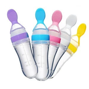 Silicone Baby Food Dispensing Spoon Feeder Silicone Travel Infa Feeder Infant Feeders for Cereal and Baby Food - Silicone Squeez