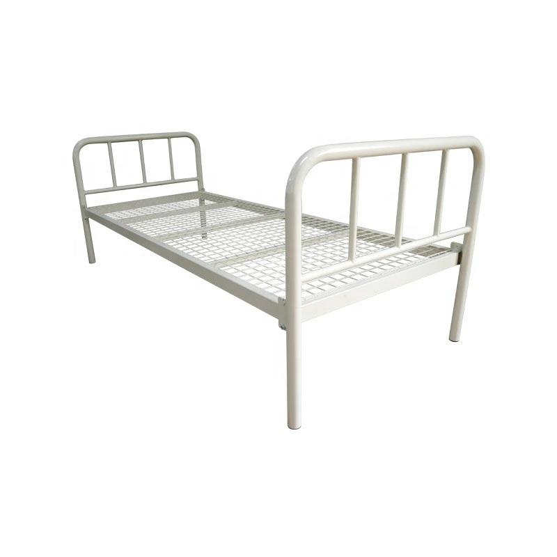 single metal bed easy assemble one person metal tube bed for dormitory hospital military