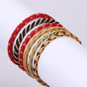 SKY A8 3.5mm Colorful Gold Braided Adjustable Bracelet Handmade Custom Jewelry Bracelets Gold Cord Friendship