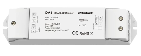 Skydance  DA1 1 channel DALI constant voltage LED dimmer push dim light controller 15A output PMW dimming DALI controller