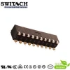 SMT DIP Switches in Piano Type with Gold-plated Electrical Contacts and White Actuator