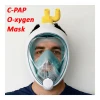 Snorkel Mask Full Face into C-PAP O-xygen Breathing Masks For Adult Kids 180 Degree View Diving Snorkeling Mask Snorkel Set