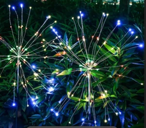 Solar Garden Lights Outdoor Decorative  Firework  Lights DIY Colored 120 LEDs String Light with 8 Lighting Modes for  Flowerbed