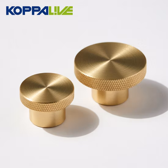 Modern Drawer Knurled Knobs Gold Brass Furniture Kitchen Cabinet Knob for Home