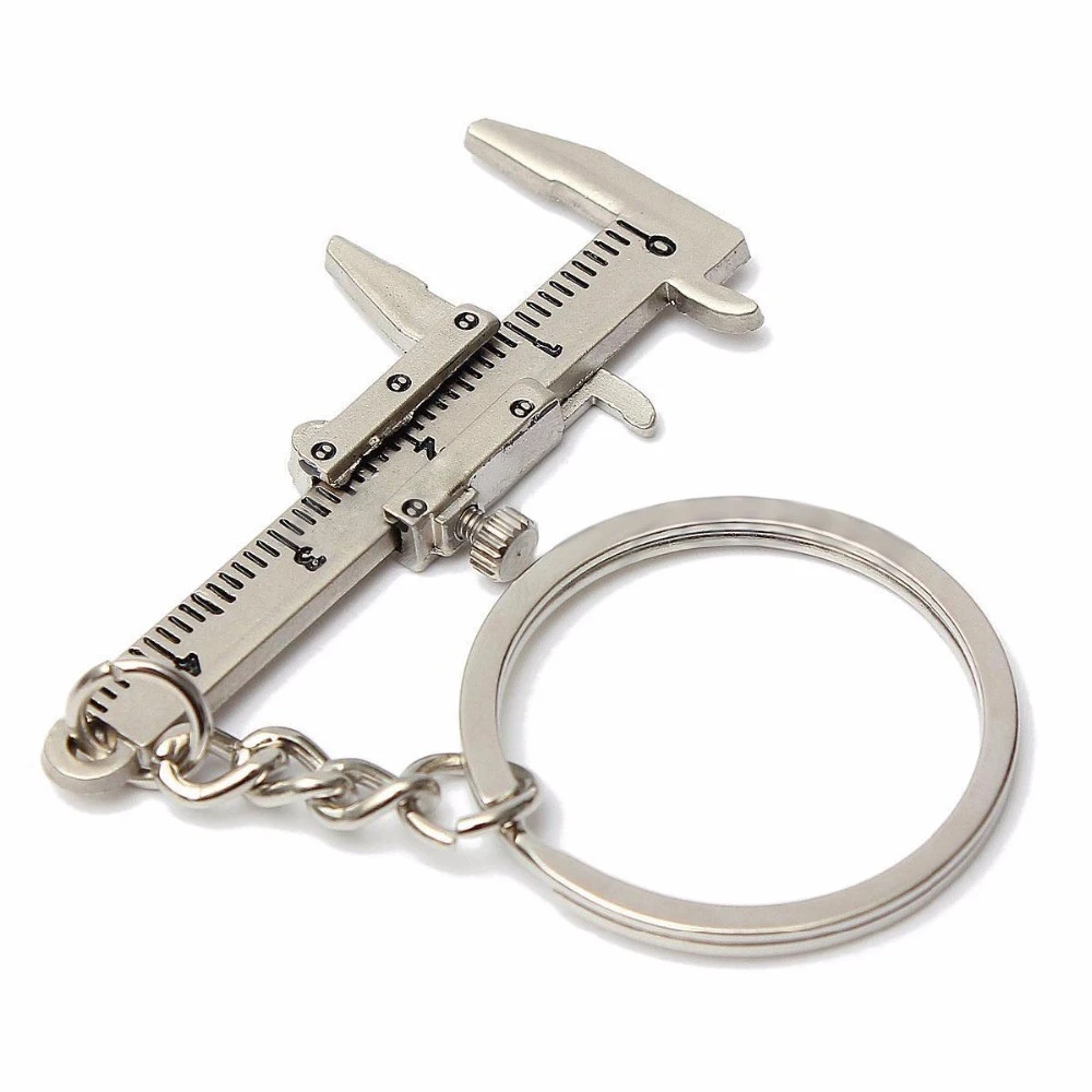 Special Novelty Simulation Movable Vernier Caliper Model Slide Ruler Key Chain Key-Ring Gift Car Ornaments Car Accessories Car