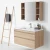 Import special waterproof wall mounted european model bathroom storage furniture cabinet set vanity side cabinet wood color from China