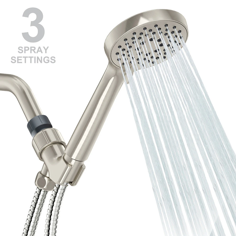 SS3631 Modern Luxury Bathroom Multi-function ABS Brushed Nickel Water Saving Spray Head Hand Copper Wall Mounted Rain Shower Set