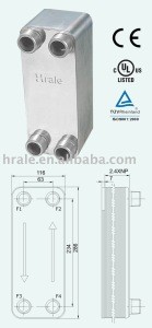 Stainless steel Compact brazed heat exchanger