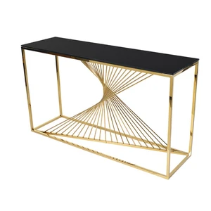 Stainless steel gold luxury console table