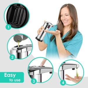 Stainless Steel Hands Free Automatic IR Sensor Touchless Liquid soap Dispenser