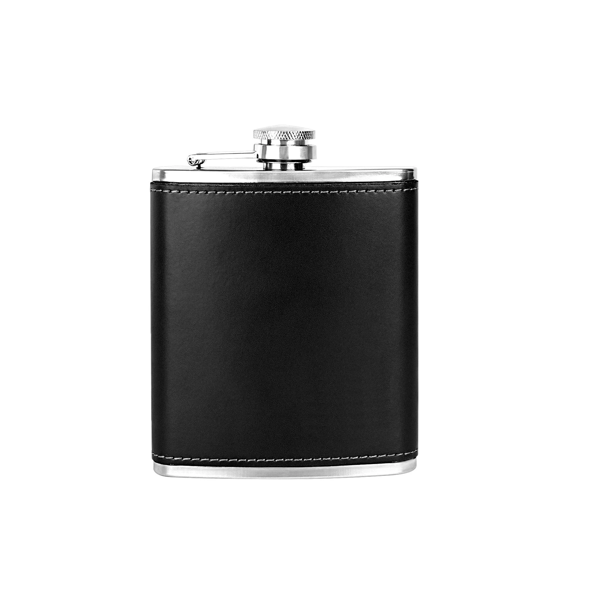 Stainless Steel Metal Leather Wine Flask,  leather Hip Flask,