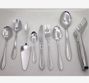 stainless steel salad spoon fork cake server vegetable tong dinner knife cutlery