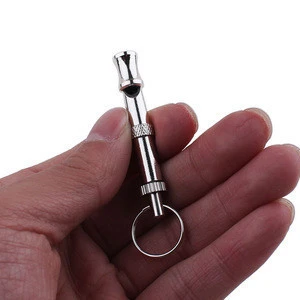 Stainless Steel Silver Dog Whistle With Key Chain Pet Training Products
