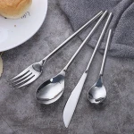 Stainless Steel Silver Plated Stylish Custom Silverware Flatware Cutlery Set