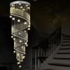 Staircase modern crystal ball lobby home decoration indoor chandelier designer hanging led crystal pendant light