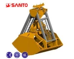 Strong Material Motor Hydraulic Grab Bucket for Free Flowing Bulk Materials and Iron Scrap, Stones and Rocks, or Pig Iron