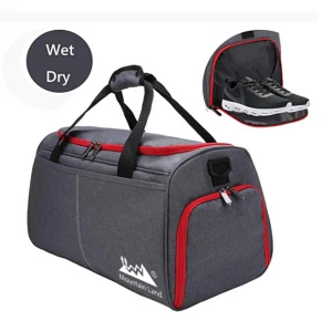 Stylish Water Resistant Sports Gym Travel Weekender Duffel Bag with Shoe Compartment