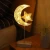 Import Table Lamp,Battery Powered Moon Shape Bedside Light Desk Lamp Christmas LED Decorative Lamp with Winding Iron Frame Plastic Base from China