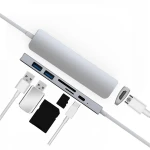 TC101 6 in 1 usb-c usb 3.0 type-c hub type c to usb 4K HD rj45 PD3.0 charging adapter for Phone Mac-Book laptop PC