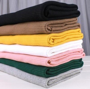 The best price knitted rib fabric cotton rib fabric for Autumn clothes spandex rib fabric