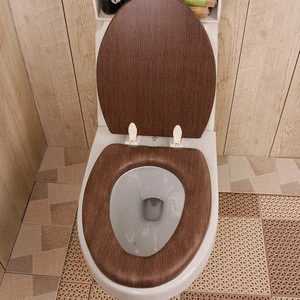 Toilet Seat_Soft_Woody walnut_Elongated Simple Comfortable Type Plastic