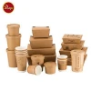 Top grade brown kraft paper packaging take away food boxes and cup