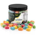 Top quality 1000mg cbd infused gummies with fruity flavors and candy shape for immune&anti-fatigue function