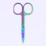 Top Selling Ultra Sharp points Rainbow Color Cuticle Nail Eyebrow Manicure Pedicure Scissor for Personal care and Beauty