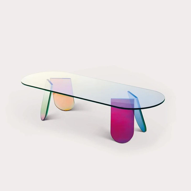 Transparent Furniture Acrylic Side Table Coffee Table Iridescent Color Coffee Table