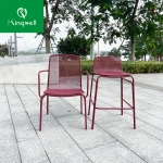 Trendy commercial furniture stackable metal chairs aluminum garden chairs for bistro cafe hotel