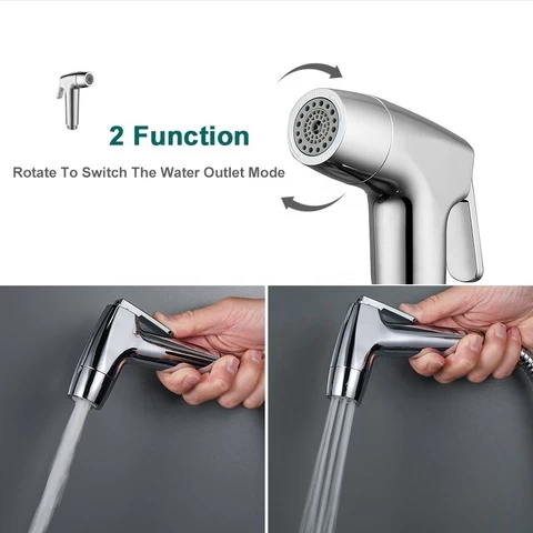 TS1005 Wall Concealed Chrome ABS Plastic High pressure Shattaf Hand Held Portable 2 Functions Toilet Bidet Sprayer