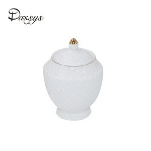 Unique Round shape ceramic sugar bowl with lid porcelain sugar pot for banquet party