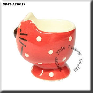 unpainted dinnerware pottery cat egg cup