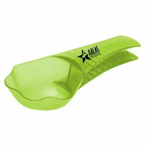 USA Made Pet Food Scoop and Clip Spoon - features 1 cup size, tightly seals pet food bags and comes with your logo