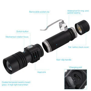 USB Rechargeable LED Flashlight, Super Bright High Powered 1000 Lumen Tactical Flashlights Torch with 3 Modes For Camping Hiking