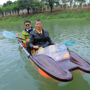 Used 2 Person PC Polycarbonate Transparent Clear Canoe Kayak Boat with Paddle