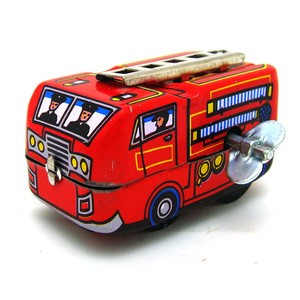 vintage tin toys fire truck red model mini wind up metal car fire truck tin toys