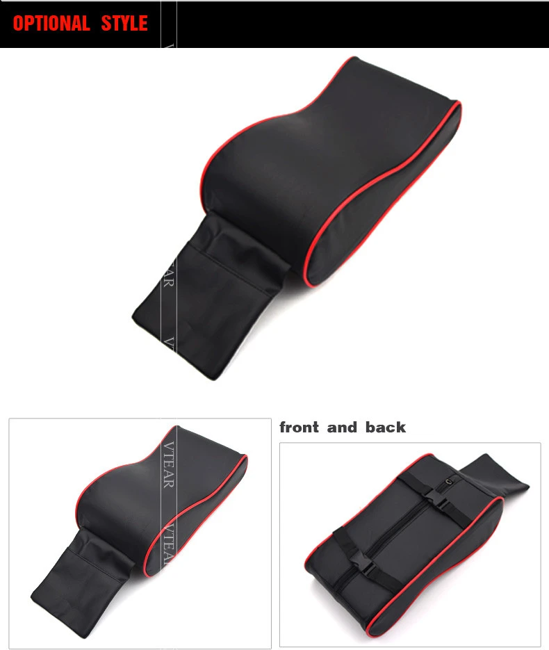 Vtear car Universal car armrest pad auto raised cushion center console rise arm rest PU leather car-styling interior accessories