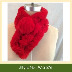 W-2576 Fashion rabbit fur scarf custom winter faux fur scarf