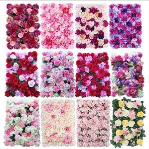 Wall Mats Rose Panel Artificial Florals Customized 3d Flower Party Wedding Decorative Style Artificial Flower Wall
